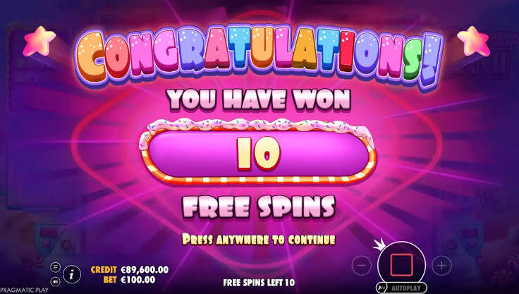 Rodada bônus do Sugar Rush com multiplicadores ativos e efeitos visuais explosivos